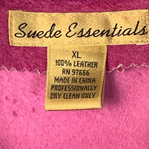 Suede Essentials Vintage 90s Bright Pink Suede Shirt Shacket - size XL - Picture 4 of 5